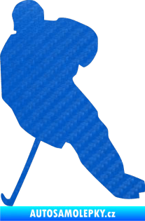 Samolepka Hokejista 003 levá 3D karbon modrý