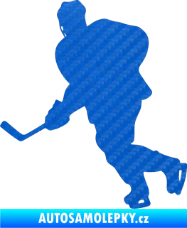 Samolepka Hokejista 009 levá 3D karbon modrý