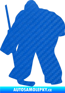 Samolepka Hokejista 011 levá brankář 3D karbon modrý