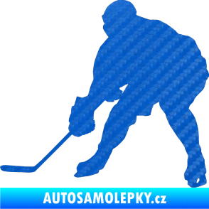 Samolepka Hokejista 016 levá 3D karbon modrý
