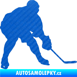 Samolepka Hokejista 016 pravá 3D karbon modrý