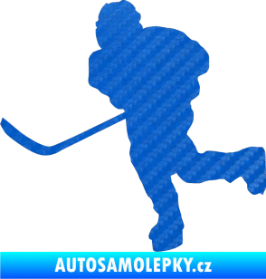 Samolepka Hokejista 017 levá 3D karbon modrý