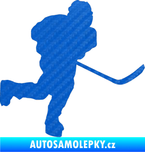 Samolepka Hokejista 017 pravá 3D karbon modrý