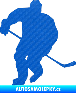 Samolepka Hokejista 020 levá 3D karbon modrý