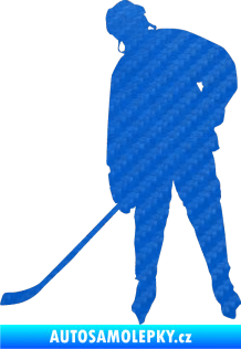 Samolepka Hokejista 024 levá 3D karbon modrý