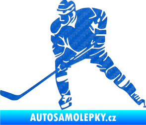 Samolepka Hokejista 026 levá 3D karbon modrý