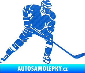 Samolepka Hokejista 026 pravá 3D karbon modrý