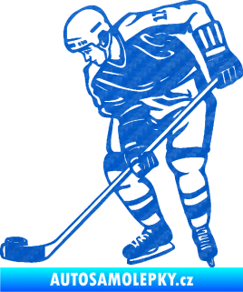 Samolepka Hokejista 029 levá 3D karbon modrý