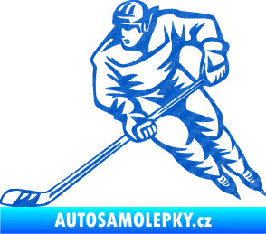 Samolepka Hokejista 030 levá 3D karbon modrý