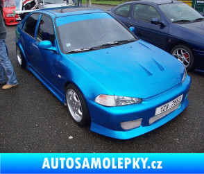 Samolepka Honda Civic 92-96 - přední 3D karbon modrý