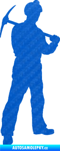 Samolepka Horník 001 pravá 3D karbon modrý