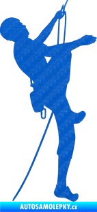 Samolepka Horolezec 001 pravá 3D karbon modrý