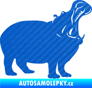 Samolepka Hroch 002 pravá 3D karbon modrý