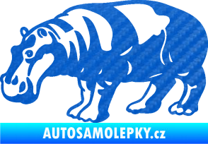 Samolepka Hroch 003 levá 3D karbon modrý
