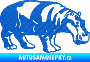 Samolepka Hroch 003 pravá 3D karbon modrý