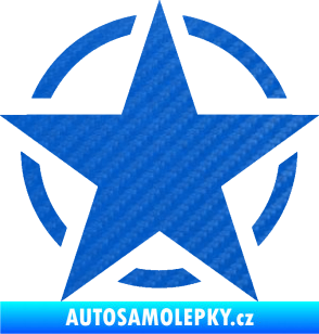 Samolepka Hvězda US Army 001 3D karbon modrý