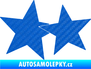 Samolepka Hvězdy 002 levá spojené 3D karbon modrý