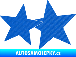 Samolepka Hvězdy 002 pravá spojené 3D karbon modrý