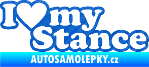 Samolepka I love my stance nápis 3D karbon modrý