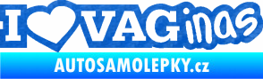 Samolepka I Love vaginas 3D karbon modrý