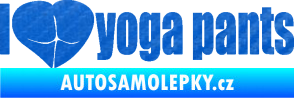 Samolepka I love yoga pants nápis 3D karbon modrý
