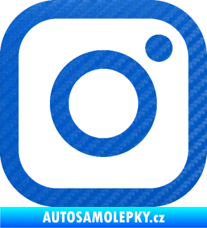 Samolepka Instagram logo 3D karbon modrý