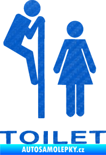 Samolepka Interiér 013 - Toilet 3D karbon modrý