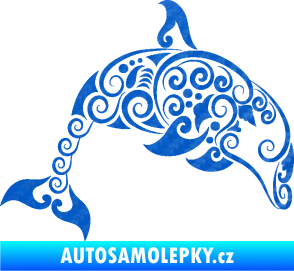 Samolepka Interiér 015 pravá delfín  3D karbon modrý