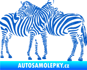 Samolepka Interiér 019 levá zebry 3D karbon modrý