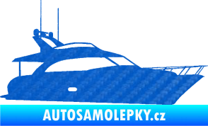 Samolepka Jachta 001 pravá 3D karbon modrý