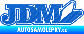 Samolepka JDM 001 symbol 3D karbon modrý