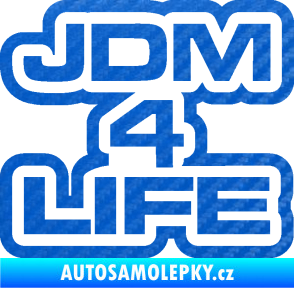 Samolepka JDM 4 life nápis 3D karbon modrý