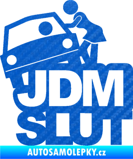 Samolepka JDM Slut 001 3D karbon modrý