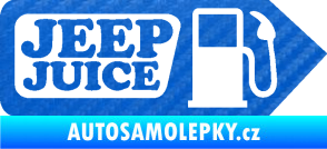 Samolepka Jeep juice symbol tankování 3D karbon modrý