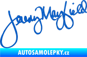 Samolepka Podpis Jeremy Mayfield  3D karbon modrý