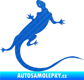 Samolepka Ještěrka 004 pravá 3D karbon modrý