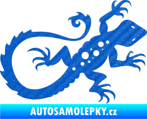 Samolepka Ještěrka 012 pravá 3D karbon modrý