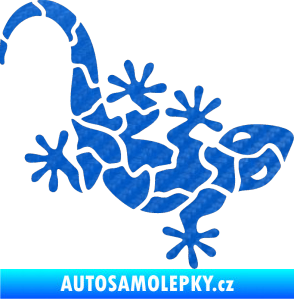 Samolepka Ještěrka 015 pravá 3D karbon modrý