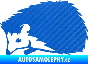 Samolepka Ježek 002 levá 3D karbon modrý