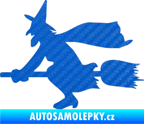Samolepka Ježibaba levá 3D karbon modrý