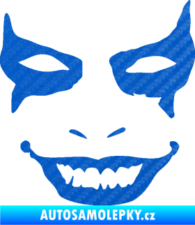Samolepka Joker 004 tvář pravá 3D karbon modrý