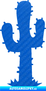 Samolepka Kaktus 001 levá 3D karbon modrý