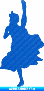 Samolepka Kankán 001 pravá tanečnice 3D karbon modrý