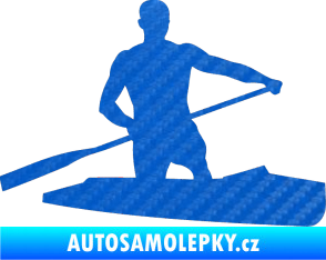 Samolepka Kanoista 002 pravá 3D karbon modrý