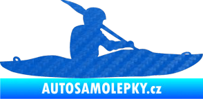 Samolepka Kanoista 003 pravá 3D karbon modrý