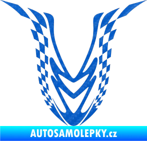 Samolepka Kapota 006 šachovnice 3D karbon modrý