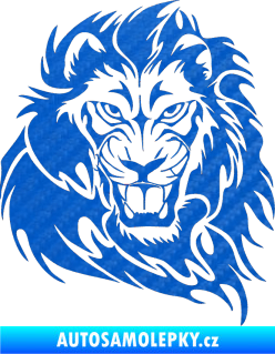Samolepka Kapota 034 lev pravá 3D karbon modrý