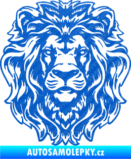 Samolepka Kapota 040 lví hlava 3D karbon modrý