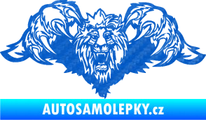 Samolepka Kapota 041 lev 3D karbon modrý