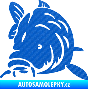 Samolepka Kapr 002 levá 3D karbon modrý